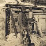 Ангарский охотник с с собакой, деревня Яркино Енисейской губернии, 1911 год