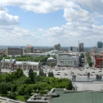 Современный вид на площадь Ленина с крыши Новосибирского государственного академического театра оперы и балета
