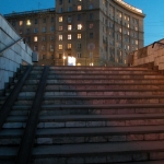 Новосибирск, город ночью, начало XXI века
