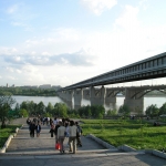 Новосибирск, метромост и набережная, конец XX века